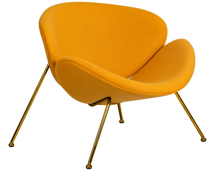 Кресло дизайнерское DOBRIN EMILY (желтая ткань AF13, золотое основание)_1