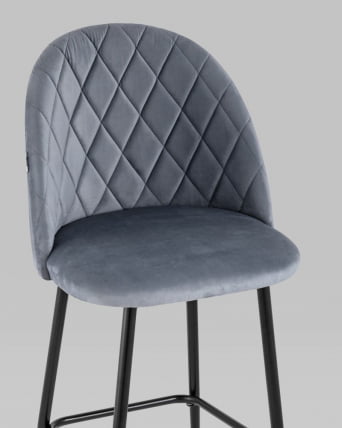 Стул барный Марсель Б велюр Серый_7