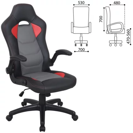 Кресло компьютерное БРАБИКС Скилл ГМ-005 Черное/красное / BRABIX Skill GM-005_0