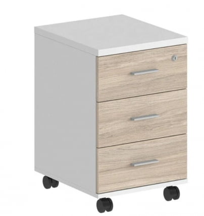 Тумба мобильная с тремя ящиками Sigma SG.611.WH.OL Белый Дуб светлый_0