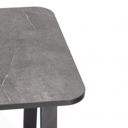 Стол MALTIDO ЛДСП/HPL/металл, 130 х 75+30 х 75 см, Гранит темный/черный_10