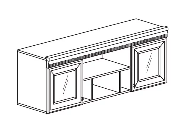 Шкаф навесной Марлен 479 Кремовый белый Патина_1