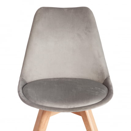 Стул TULIP SOFT (mod. 053V) дерево/пластик/вельвет, 49,5 x 54,5 x 84 см, Светло-серый (HLR 39)/натуральный_5