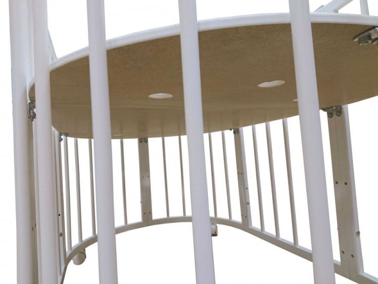 Кровать-трансформер с двумя матрасами и маятником Merry Happy Mini матовая Белая (3 в 1)_6