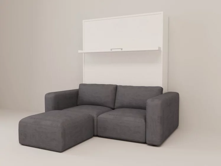 Диван-кровать трансформер Смарт 1 с пуфом К 1400 Ясень шимо темный_0