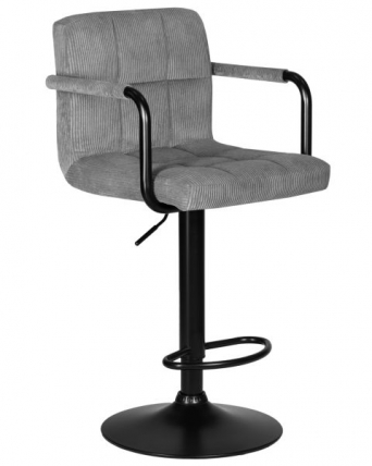 Стул барный DOBRIN KRUGER ARM BLACK (серый вельвет (LAR-E2041-25)) 2 шт_2