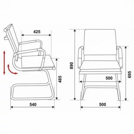 Кресло для посетителя Бюрократ CХ-993-ЛОВ-В/БРОВН / CH-993-LOW-V/BROWN_3