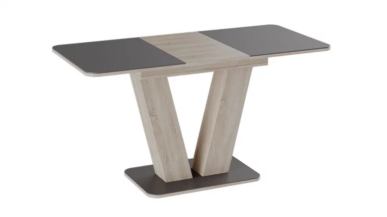 Стол раздвижной Чинзано тип 1 Дуб сонома светлая/стекло серое матовое_0