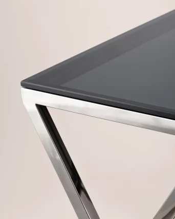 Журнальный стол ИНСИГНИЯ 55x55 Темный хром стекло smoke_3