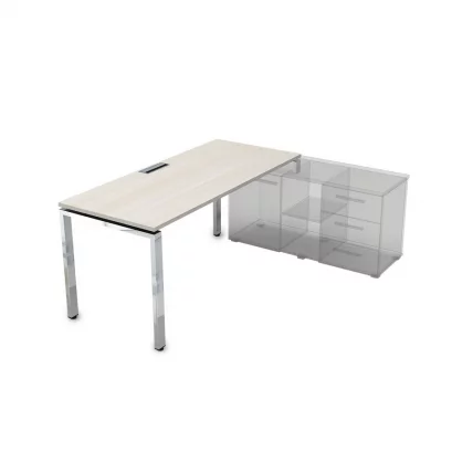 Стол рабочий, прямолинейный три опоры, правый GLOSS LINE НСТП-П.979 Ivory_0