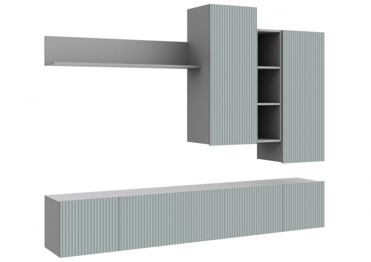 Стенка СКАНДИ НМ-001 ШИФЕР СЕРЫЙ/ГРИН ГРЕЙ СОФТ_2