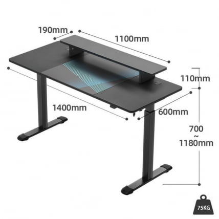 Стол для для компьютера c электрической регулировкой по высоте EUREKA ERK-SM55-B_3