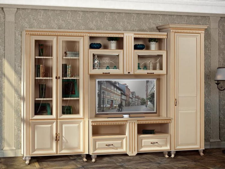 Тумба многоцелевого назначения Марлен 497 Кремовый белый Патина_4