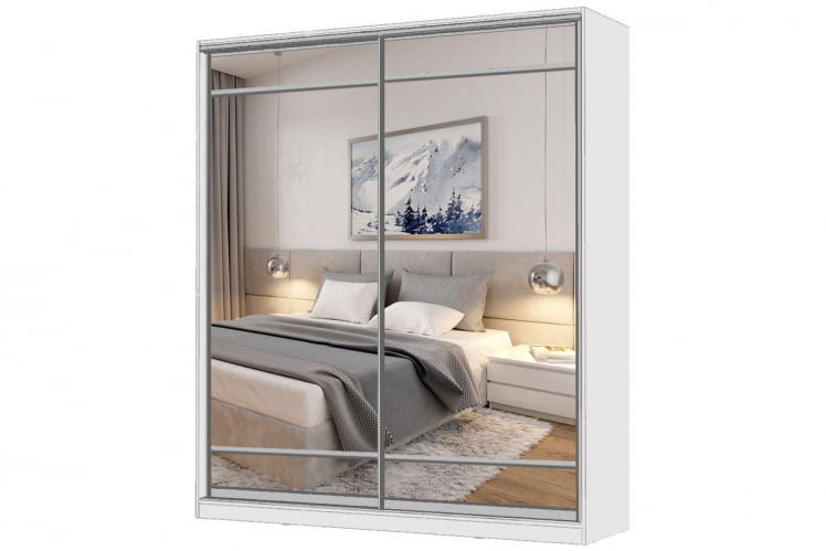 Шкаф-купе 2-х дверный Виктория 2000х584х2300, Белый 20ДЗЗЗДЗЗЗ-ШШПП-Б 310-1444_0