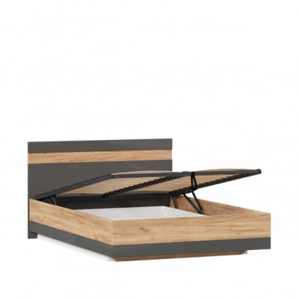Кровать двуспальная 1400 с подъёмным механизмом Фиджи ЛД 659.075.000 Дуб Золотой Антрацит_2