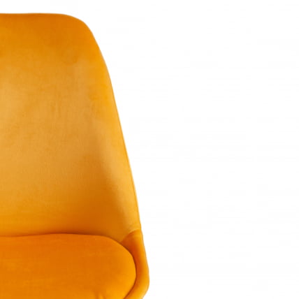 Стул TULIP SOFT (mod. 74) вельвет/дерево , 54 х 47 х 83 см , желтый (HLR 41)/натуральный_5