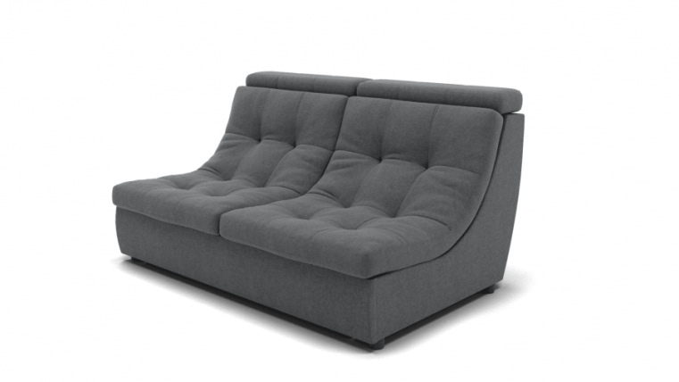 Диван Монако-1 (ЗР) Цвет фасада: Светло серый; Тип: Прямой; Материал фасада: Металл/Велюр_0