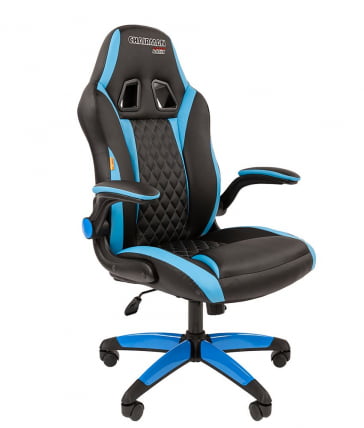 Кресло геймерское CHAIRMAN GAME 15 Черный Голубой_0