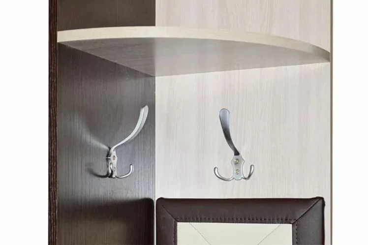 Вешалка угловая Ольга 8 Ясень шимо светлый Венге_2