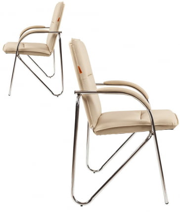 Комплект офисных кресел CHAIRMAN 851 экокожа Бежевый_4