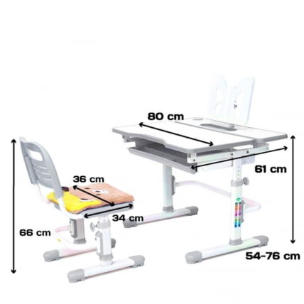 Комплект парта и стул с чехлом RIFFORMA Comfort-07 Белый Розовый_2
