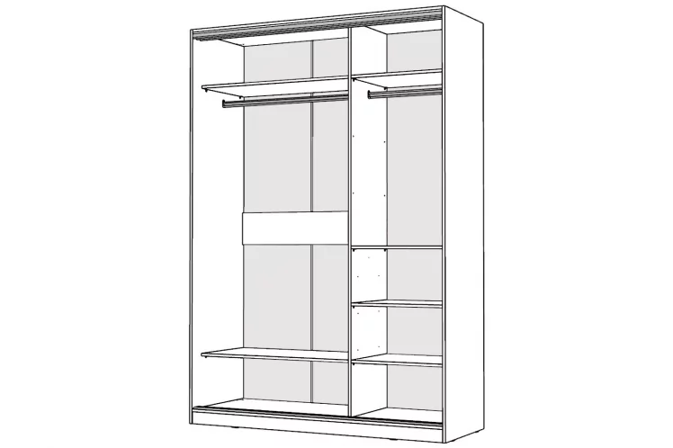 Шкаф-купе 2-х дверный Виктория 1400х584х2300, Белый 14ДЗДЗ-ПШ-Б 310-113_1