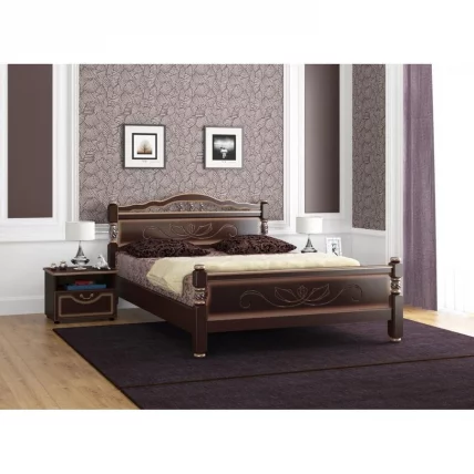Кровать из массива Карина-5 200х120 Орех темный_1