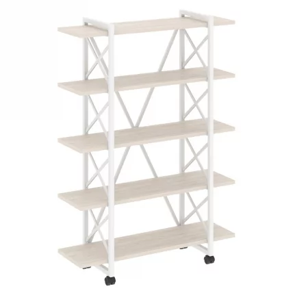 Стеллаж на колесных опорах - 5 полок LOFT VR.L-MST.K-5.8V Металл белый Денвер светлый_0