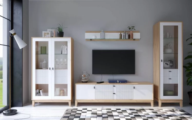 Полка навесная 1400 Бари ЛД 698.100.000 Дуб Золотой Белый_1