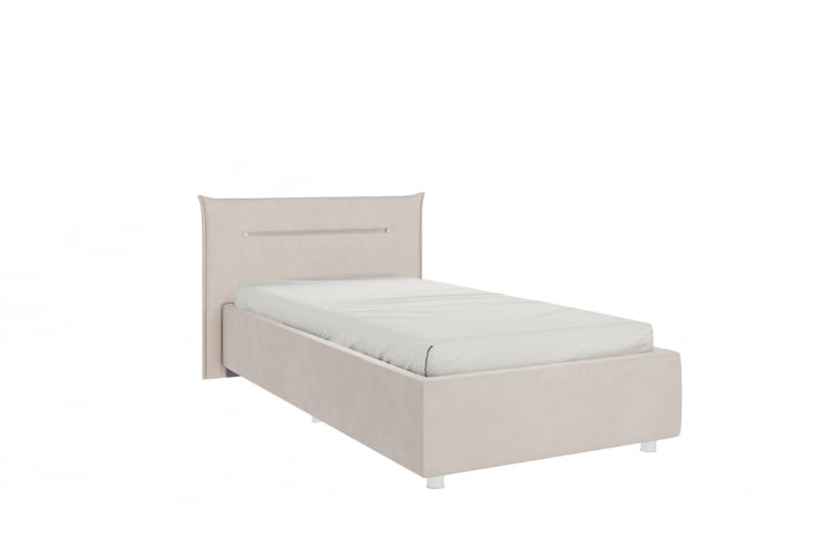 Кровать 0.9 Альба КМ0.9-16 крем (велюр)_0