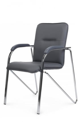 Стул Самба с пластиковыми подлокотниками SMB-03H Хром гальв. Серый_6