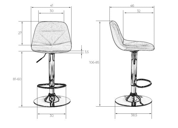 Стул барный DOBRIN DINA (бордовый) 2 шт_8