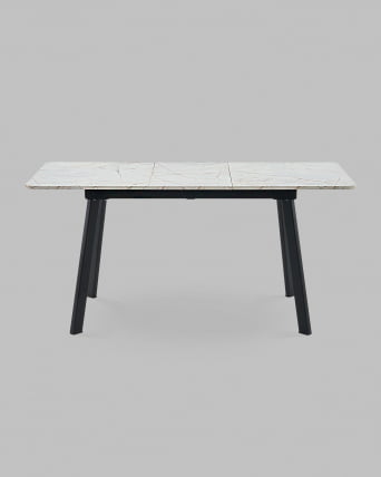 Стол Бату нев 120-160/80/76 азул оникс подстолье металл черный / Batu new_4