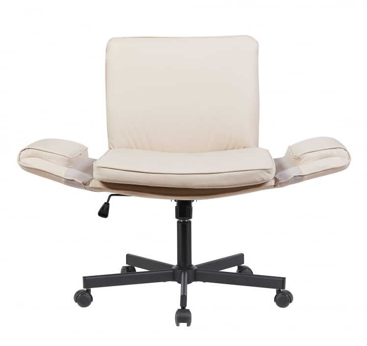 Кресло офисное ТопЧаирс Фолдо (Фолдо) с откидными подлокотниками бежевое / TopChairs (Foldo)_4