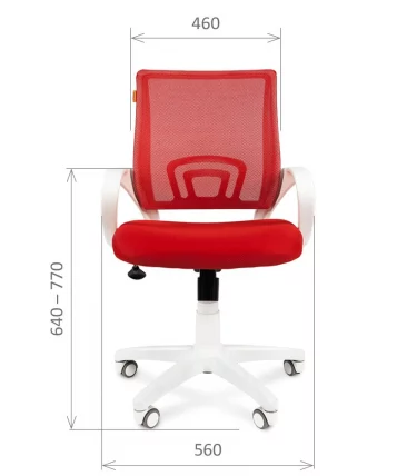 Кресло оператора Chairman 696 white TW-19 Красный_3