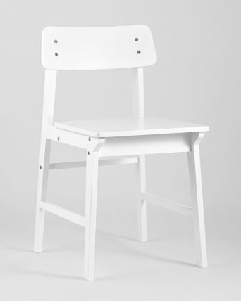 Стул ODEN WOOD x2 из массива гевеи Белый_1