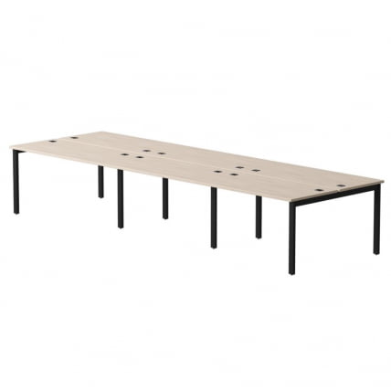 Бенч-система на 6 мест на металлокаркасе, опоры 45 гр Everprof EVO 254S017 (4740) Дуб Соната Черный_0