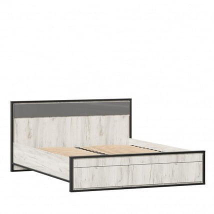 Кровать двуспальная 1600 с подъемным механизмом Техно ЛД 678.141.000.012 Дуб Крафт белый Серый шифер_2