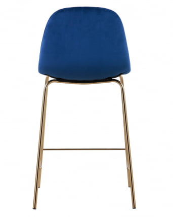 Стул полубарный Валенсия велюр Синий золотые ножки_4
