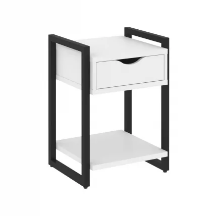 Тумба на регулируемых опорах с ящиком и полкой LOFT VR.L-T1.O Металл черный Белый Бриллиант_0