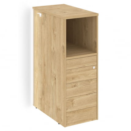 Тумба с подсветкой 5 ящиков TIP-ON, проходная  средняя ONIX O.R-TV-5TIP.S Тиквуд светлый_0