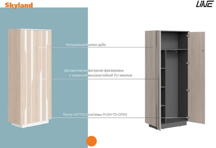 Шкаф высокий Line СФ-574203 Дуб серый Черный графит_1