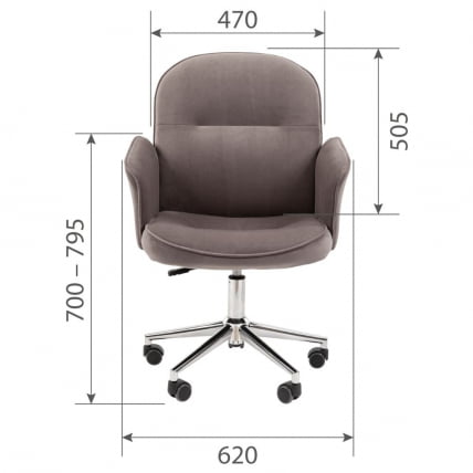 Офисное кресло CHAIRMAN HOME 130 велюр Серый_4