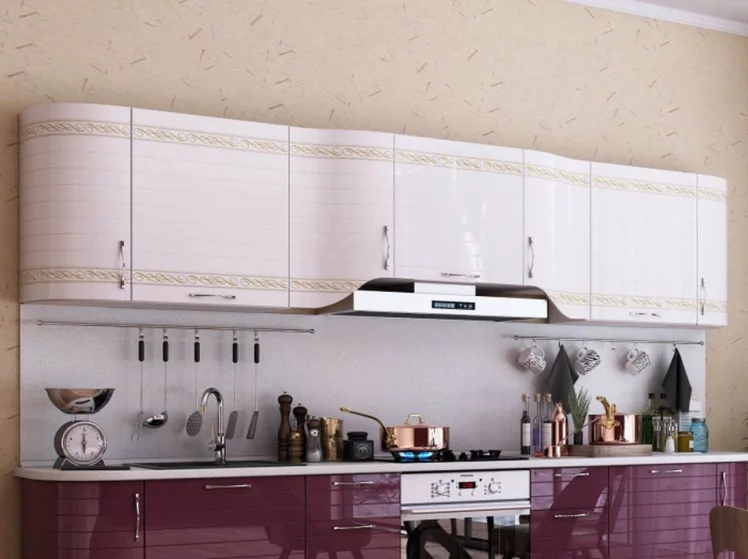 Кухонный гарнитур Анастасия №8 Белый Ежевика_1