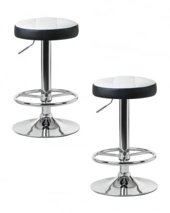 Табурет барный DOBRIN BRUNO (бело-черный) 2 шт_0