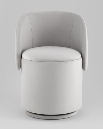 Пуф-трансформер Таунсвилл вращающийся с ящиком велюр светло-серый_2