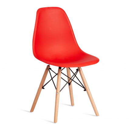 Стул CINDY (EAMES) (mod. 1801) дерево бук/металл/сиденье пластик, 45x51x82 см, Red (красный)_0