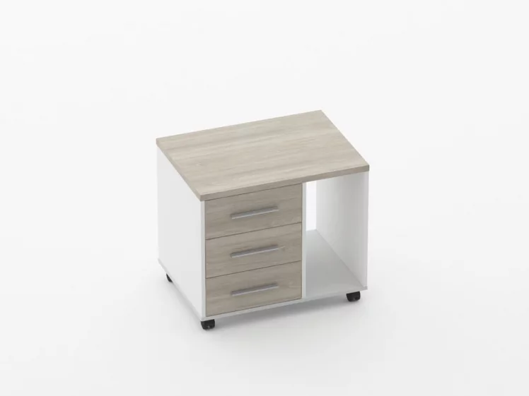 Тумба подкатная с нишей Deka 9.05.02Пр Дуб Сантана светлый/Белый_0