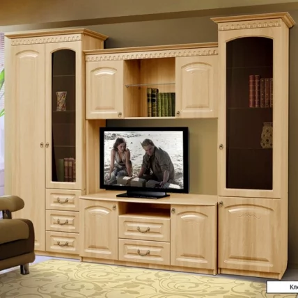 Комплект мебели для спальн и гостиной Гармония-4 №2 Дуб беленый Туя светлая_1