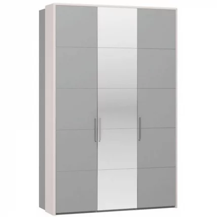Шкаф трехстворчатый Вива ШР-3 с зеркалом Фарго Мокко глянец (с накладками сбоку)_0